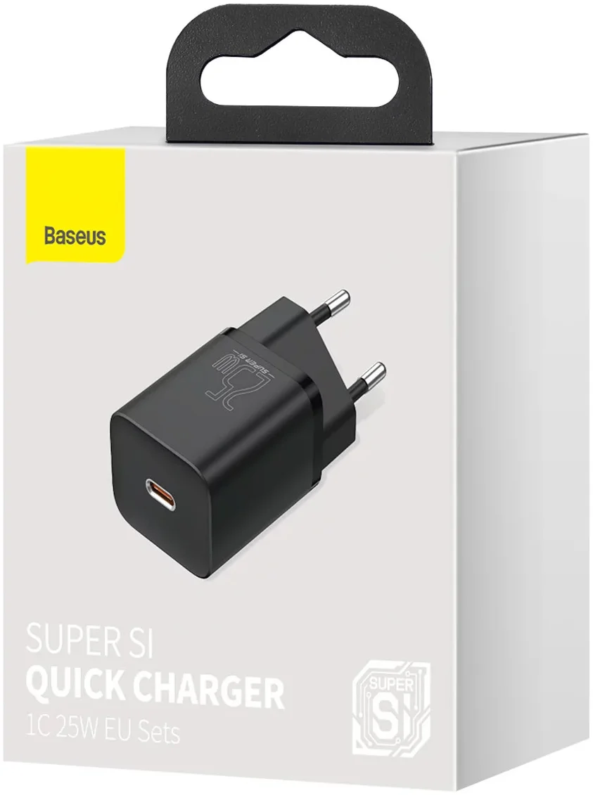 Baseus Super-Si USB-C Snellader Quick Charge 25W Zwart afbeelding 8