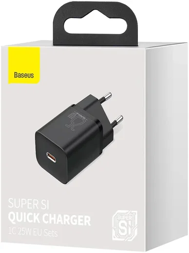 Baseus Super-Si USB-C Snellader Quick Charge 25W Zwart afbeelding 8
