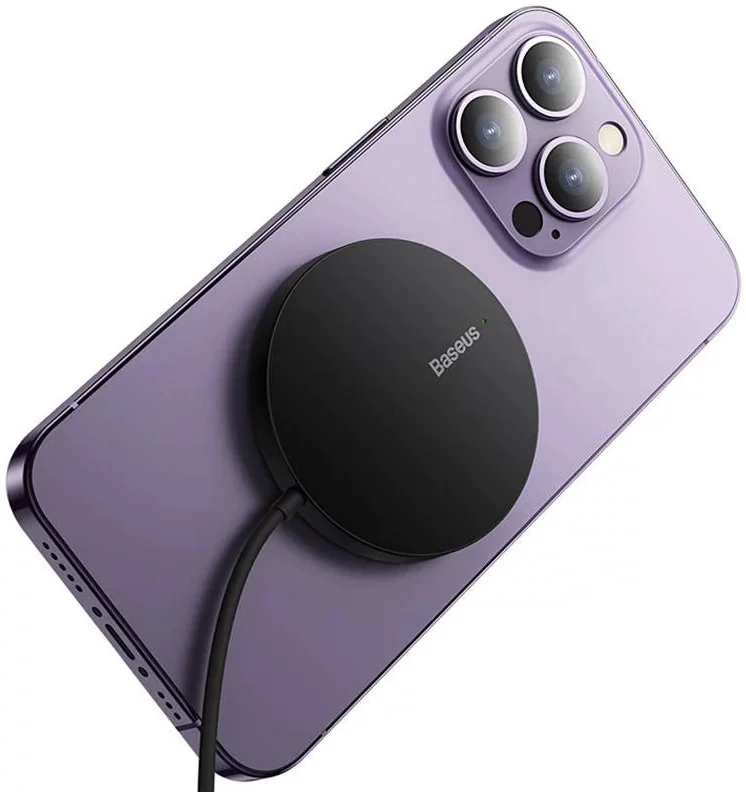 Baseus Simple Mini3 MagSafe Draadloze Oplader Fast Charge 15W Zwart afbeelding 2