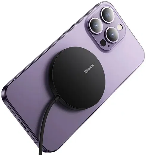 Baseus Simple Mini3 MagSafe Draadloze Oplader Fast Charge 15W Zwart afbeelding 2