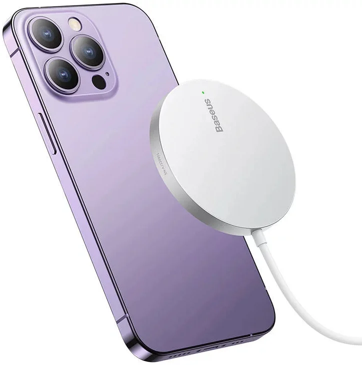 Baseus Simple Mini3 MagSafe Draadloze Oplader Fast Charge 15W Zilver afbeelding 4