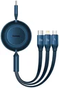 Baseus 3-in-1 Kabel USB-C naar Micro-USB / USB-C / Lightning 1.1M Blauw