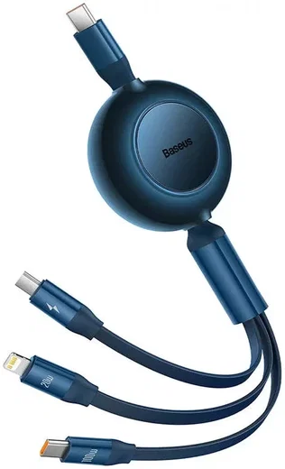 Baseus 3-in-1 Kabel USB-C naar Micro-USB / USB-C / Lightning 1.1M Blauw afbeelding 2