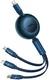 Baseus 3-in-1 Kabel USB-C naar Micro-USB / USB-C / Lightning 1.1M Blauw afbeelding 2