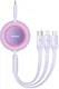 Baseus 3-in-1 Kabel USB-C naar Micro-USB / USB-C / Lightning 1.1M Paars afbeelding 1