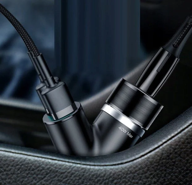 Baseus Y-type Dual USB + Sigarettenaansteker 40W Autolader Zwart afbeelding 6