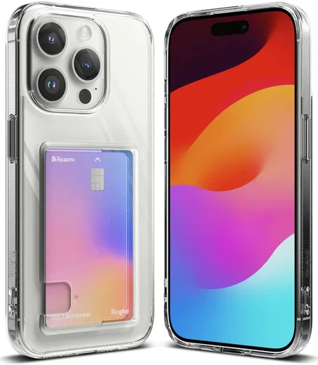 Ringke Fusion Card iPhone 15 Pro Max Hoesje Kaarthouder Transparant afbeelding 1