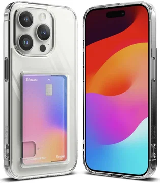 Ringke Fusion Card iPhone 15 Pro Max Hoesje Kaarthouder Transparant