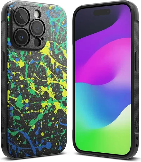Ringke Onyx Design Apple iPhone 15 Pro Max Hoesje Flexibel TPU Paint afbeelding 1