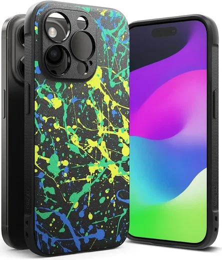 Ringke Onyx Design Apple iPhone 15 Pro Max Hoesje Flexibel TPU Paint afbeelding 2
