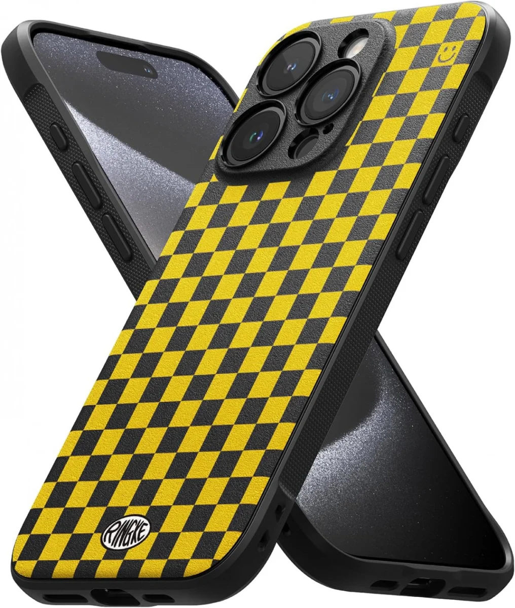 Ringke Onyx Design iPhone 15 Pro Max Hoesje Flexibel TPU Checkerboard afbeelding 11
