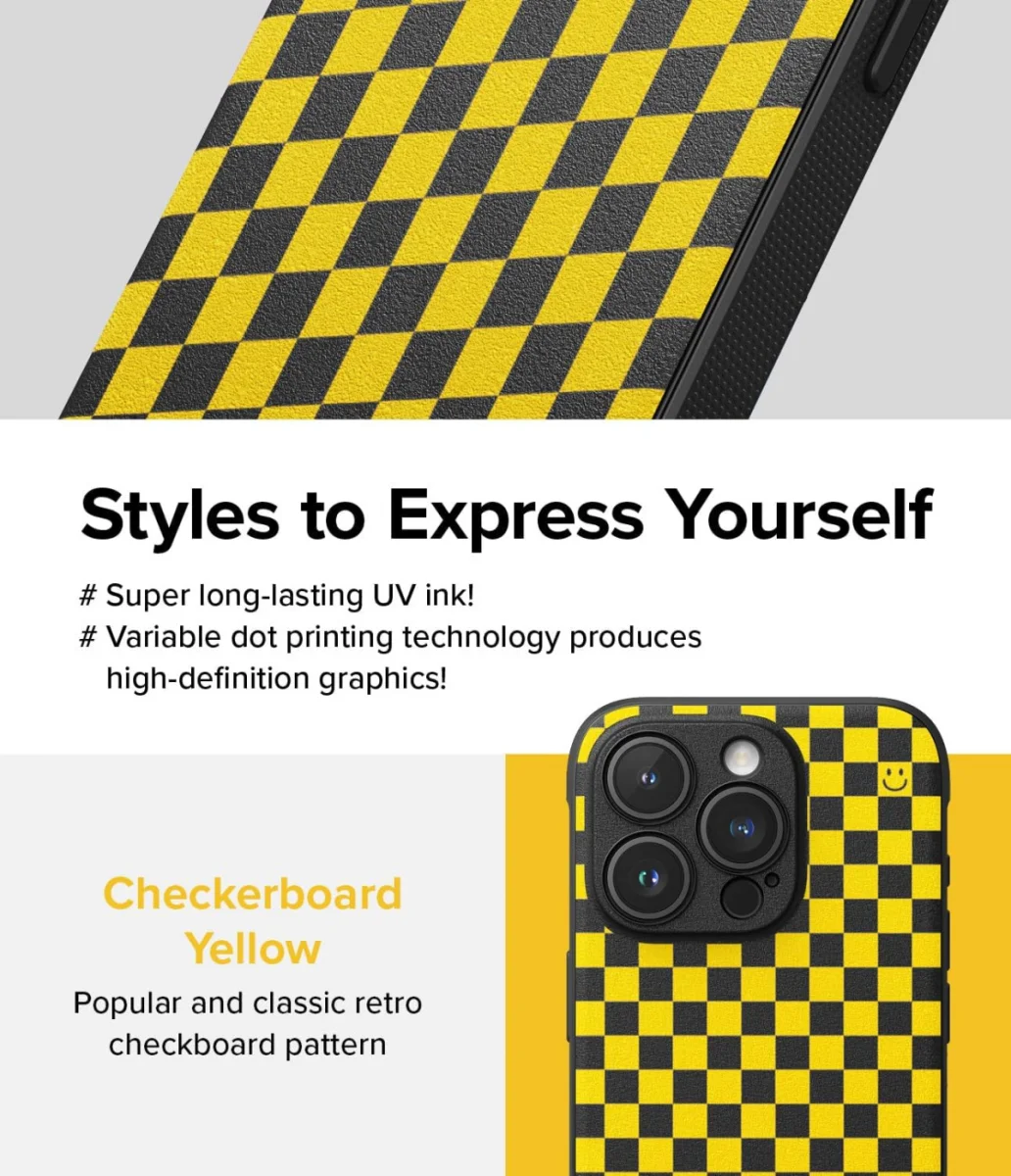 Ringke Onyx Design iPhone 15 Pro Max Hoesje Flexibel TPU Checkerboard afbeelding 3