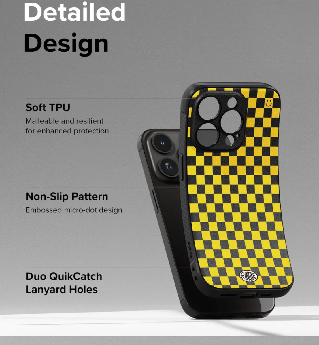 Ringke Onyx Design iPhone 15 Pro Max Hoesje Flexibel TPU Checkerboard afbeelding 9