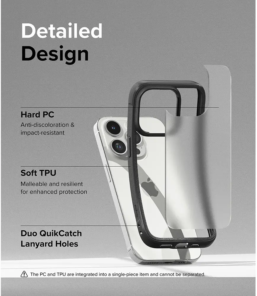 Ringke Fusion Bold iPhone 15 Pro Max Hoesje Back Cover Matte Zwart afbeelding 6