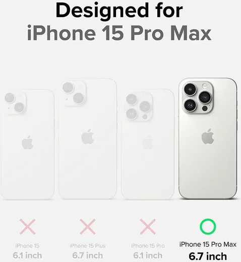 Ringke Fusion Bold iPhone 15 Pro Max Hoesje Back Cover Matte Zwart afbeelding 7