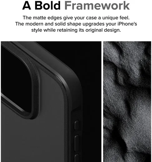 Ringke Fusion Bold iPhone 15 Pro Max Hoesje Back Cover Matte Zwart afbeelding 4