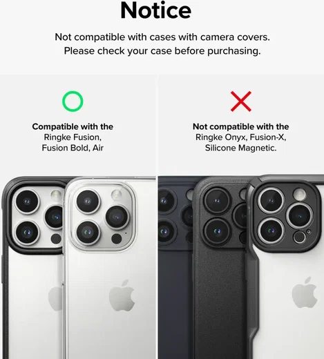 Ringke Full Cover Glass iPhone 15 Pro Max Camera Protector Glas (2-Pack) afbeelding 11