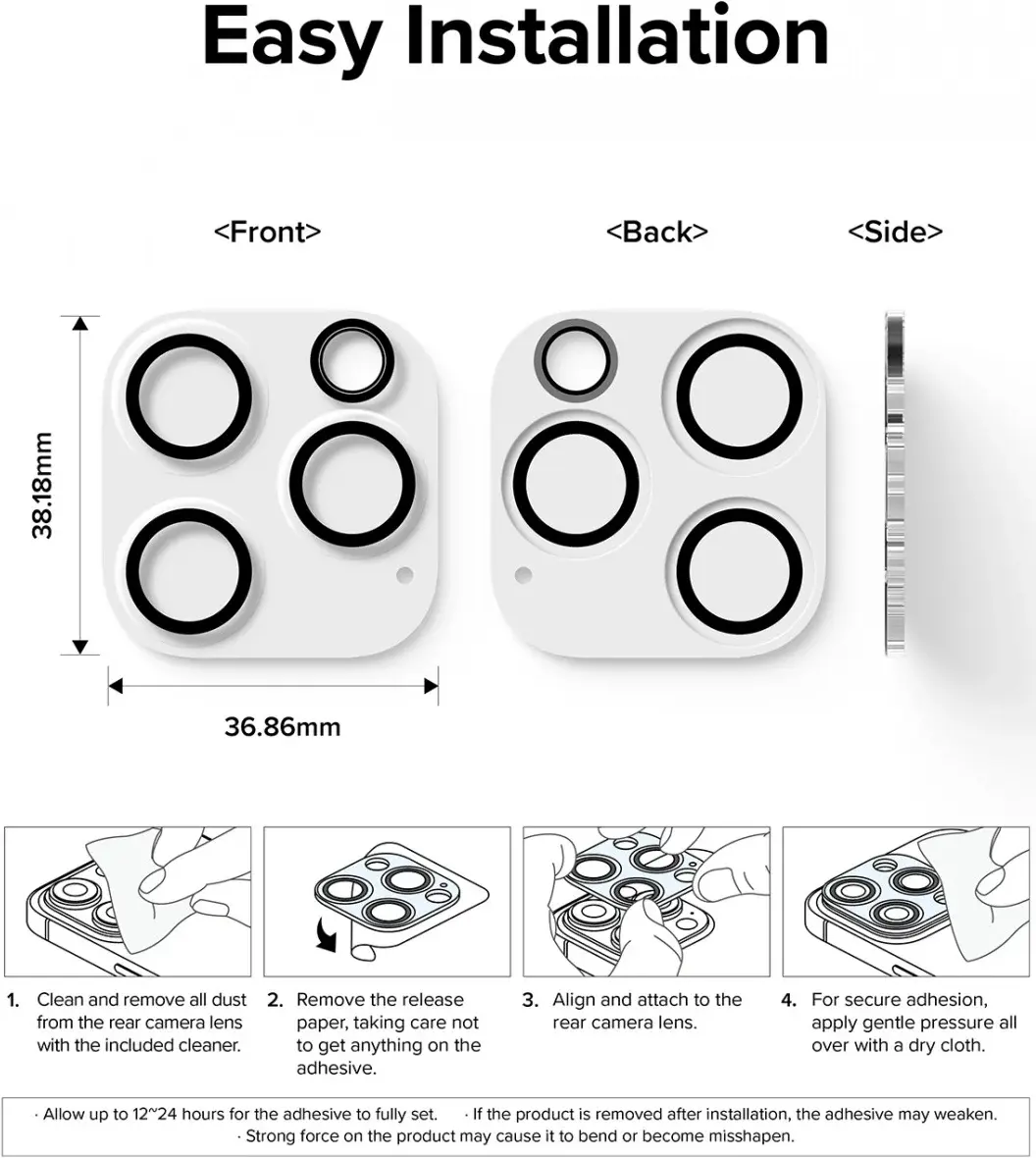 Ringke Full Cover Glass iPhone 15 Pro Max Camera Protector Glas (2-Pack) afbeelding 12