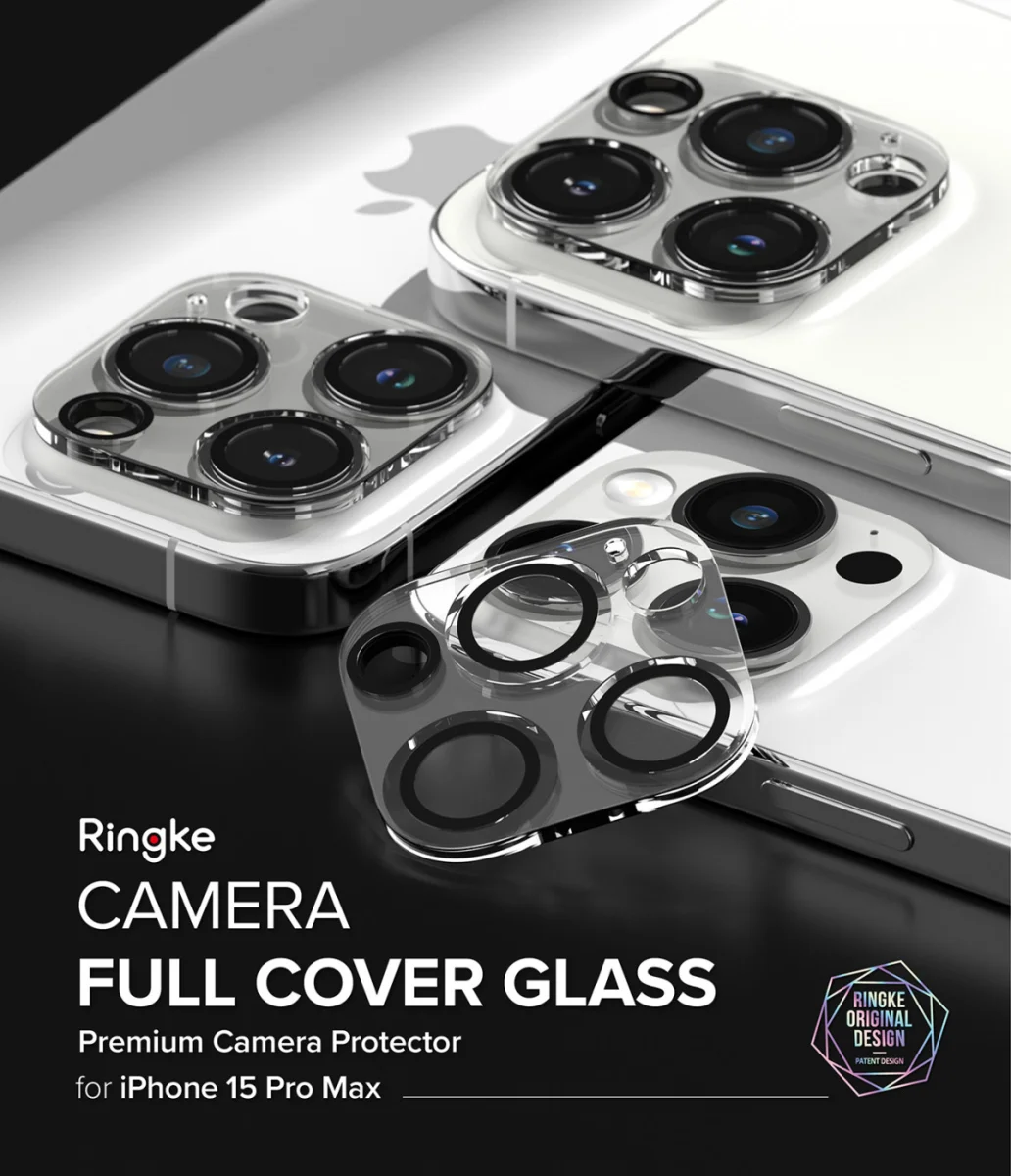 Ringke Full Cover Glass iPhone 15 Pro Max Camera Protector Glas (2-Pack) afbeelding 13
