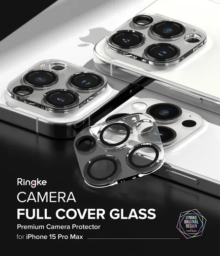 Ringke Full Cover Glass iPhone 15 Pro Max Camera Protector Glas (2-Pack) afbeelding 13