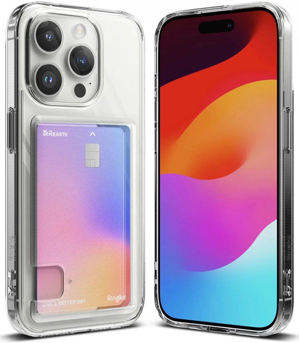 Ringke Fusion Card Apple iPhone 15 Pro Hoesje Kaarthouder Transparant afbeelding 1