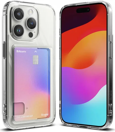 Ringke Fusion Card Apple iPhone 15 Pro Hoesje Kaarthouder Transparant afbeelding 1