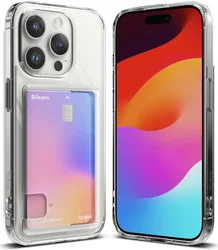 Ringke Fusion Card Apple iPhone 15 Pro Hoesje Kaarthouder Transparant afbeelding