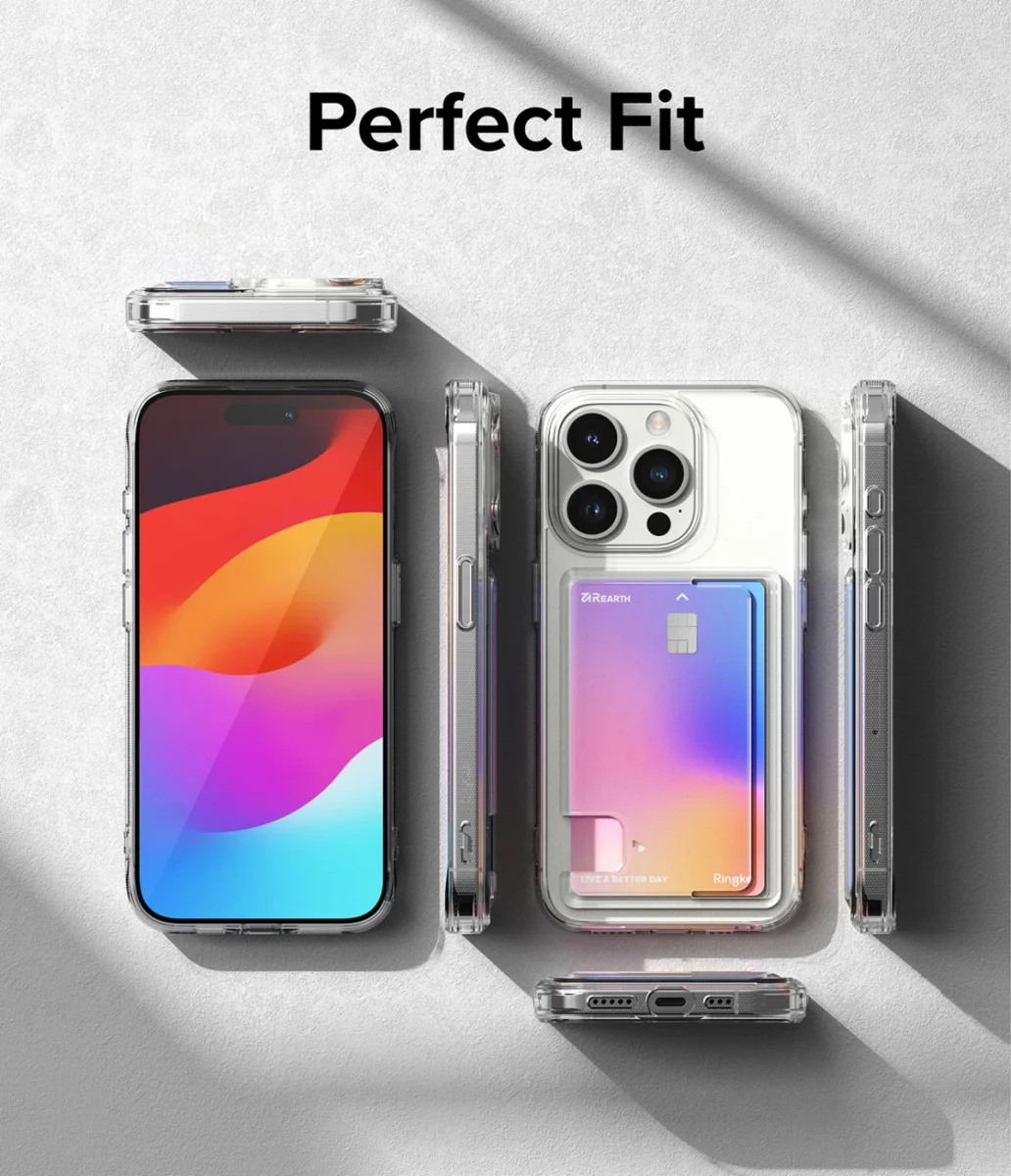 Ringke Fusion Card Apple iPhone 15 Pro Hoesje Kaarthouder Transparant afbeelding 11