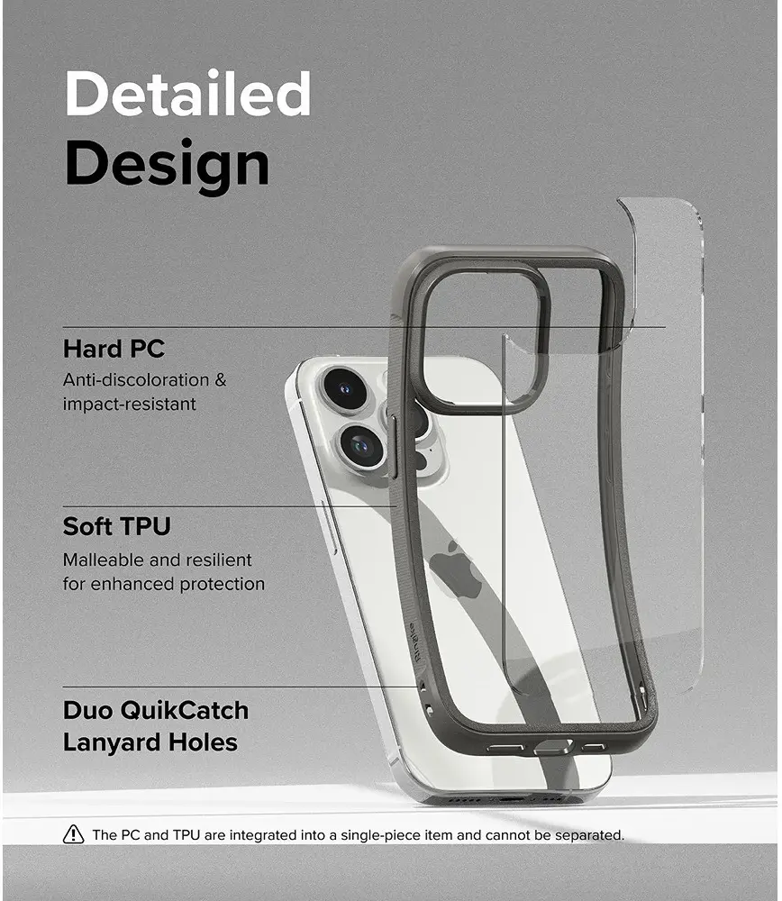 Ringke Fusion Bold Apple iPhone 15 Pro Hoesje Back Cover Grijs afbeelding 6