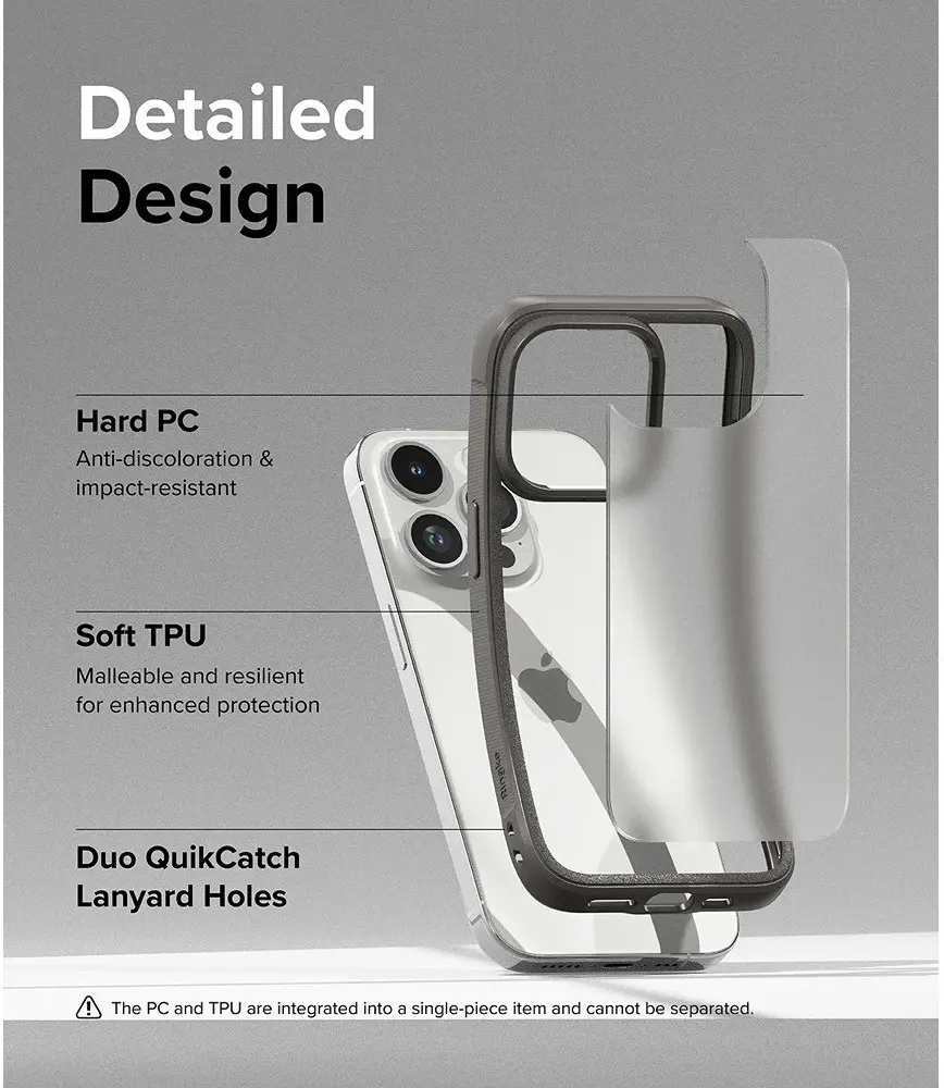 Ringke Fusion Bold Apple iPhone 15 Pro Hoesje Back Cover Matte Grijs afbeelding 6