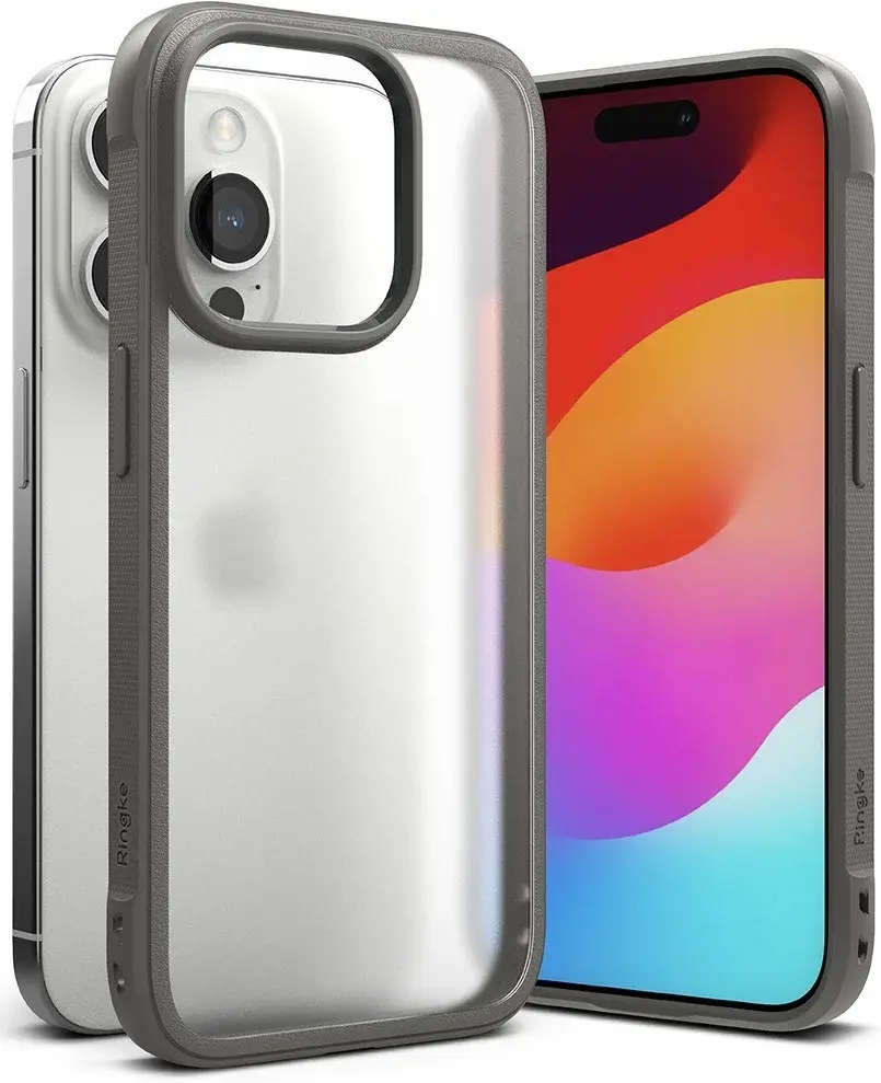 Ringke Fusion Bold Apple iPhone 15 Pro Hoesje Back Cover Matte Grijs afbeelding 1