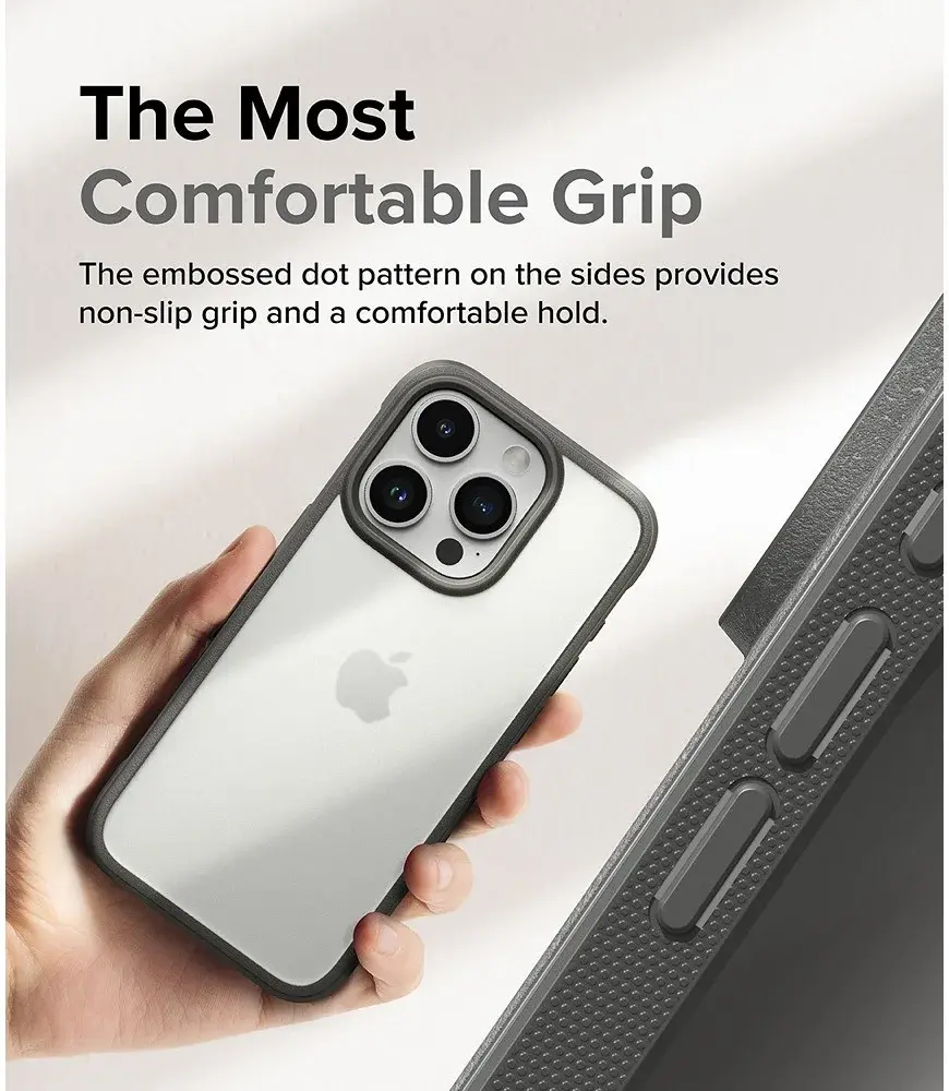 Ringke Fusion Bold Apple iPhone 15 Pro Hoesje Back Cover Matte Grijs afbeelding 5