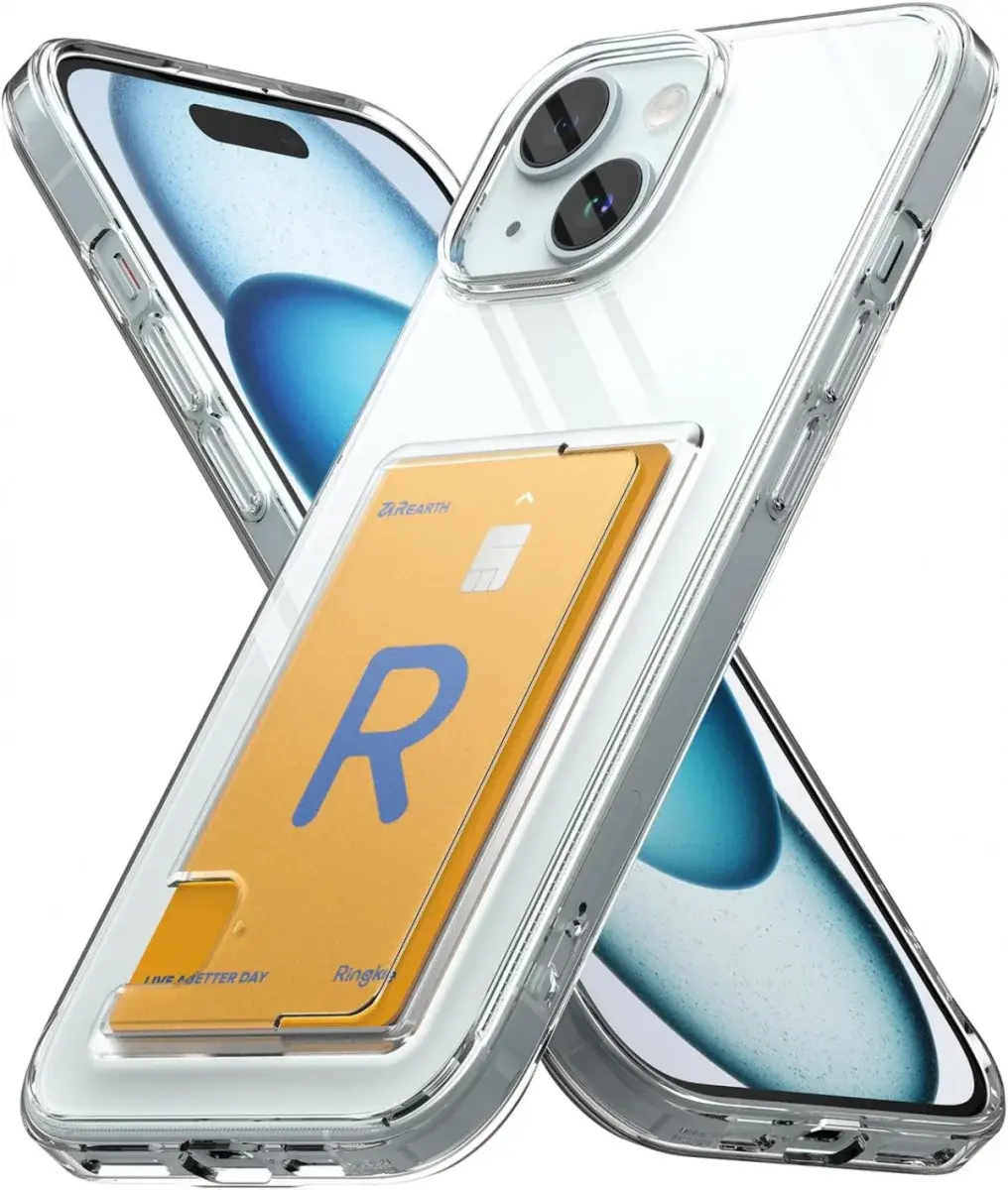 Ringke Fusion Card Apple iPhone 15 Plus Hoesje Kaarthouder Transparant afbeelding 2