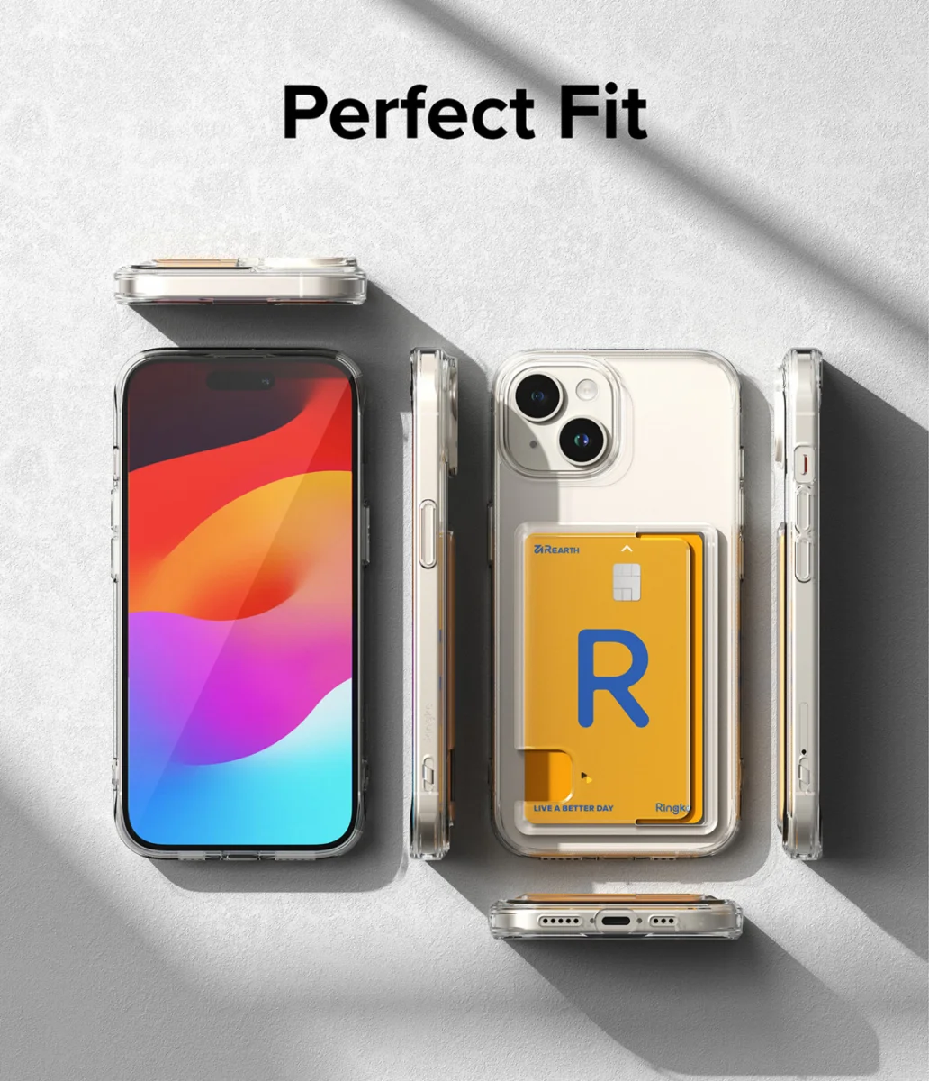 Ringke Fusion Card Apple iPhone 15 Hoesje Kaarthouder Transparant afbeelding 10
