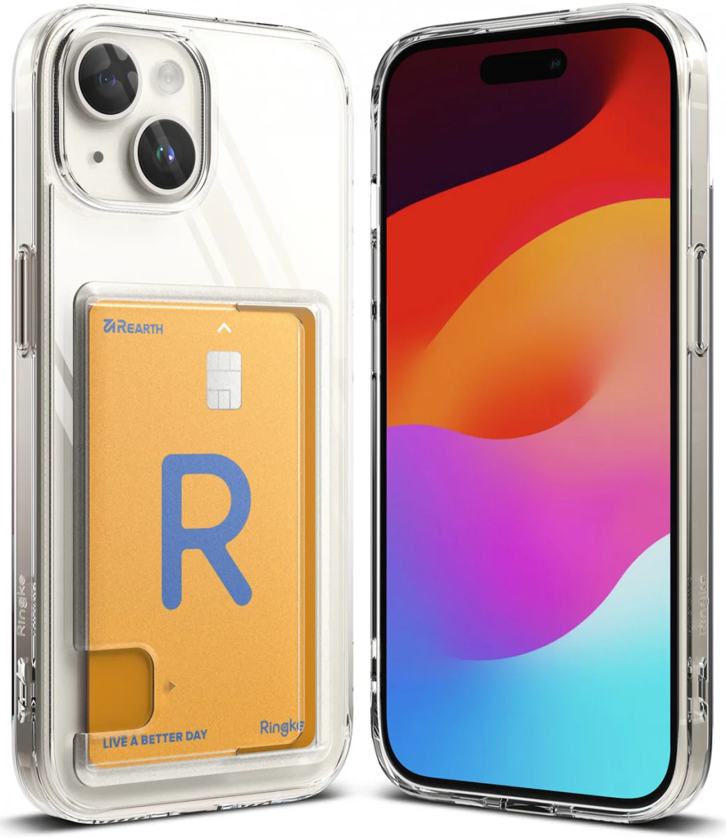 Ringke Fusion Card Apple iPhone 15 Hoesje Kaarthouder Transparant afbeelding 2