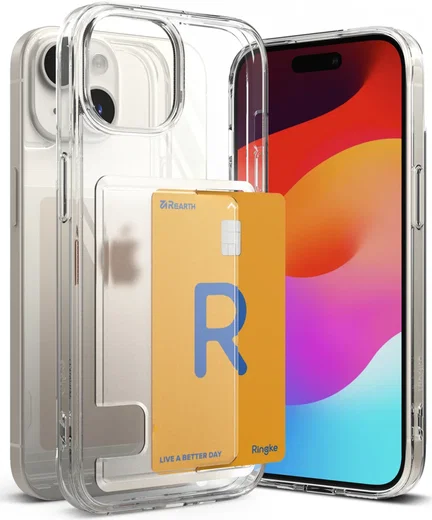 Ringke Fusion Card Apple iPhone 15 Hoesje Kaarthouder Transparant afbeelding 15