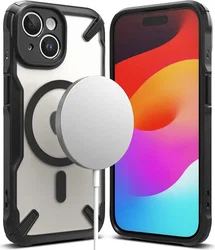 Ringke Fusion X Magnetic Apple iPhone 15 Hoesje MagSafe Matte Zwart afbeelding
