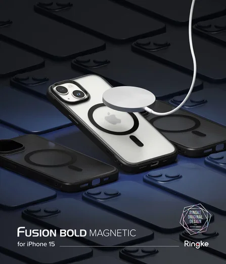 Ringke Fusion Bold Magnetic Apple iPhone 15 Hoesje MagSafe Zwart afbeelding 15