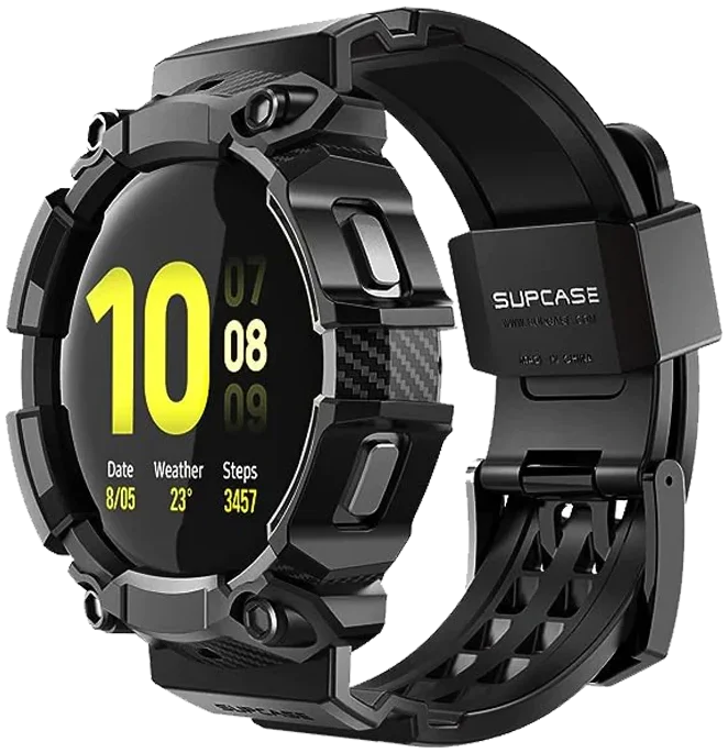 SUPCASE UB Pro Samsung Galaxy Watch 6/5/4 44MM Hoesje met Bandje Zwart afbeelding 1