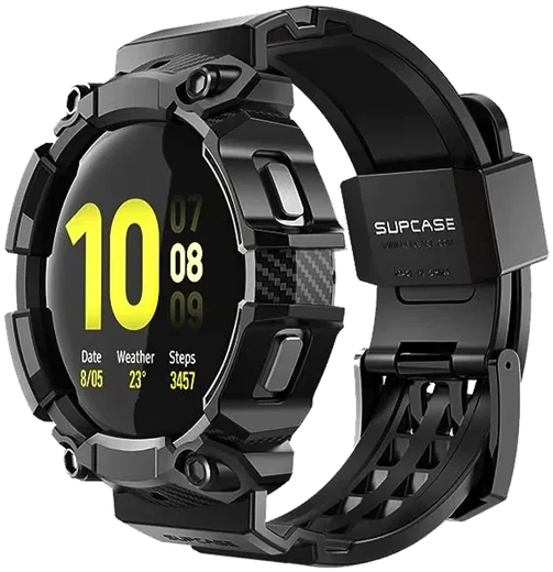 SUPCASE UB Pro Samsung Galaxy Watch 6/5/4 44MM Hoesje met Bandje Zwart afbeelding 1
