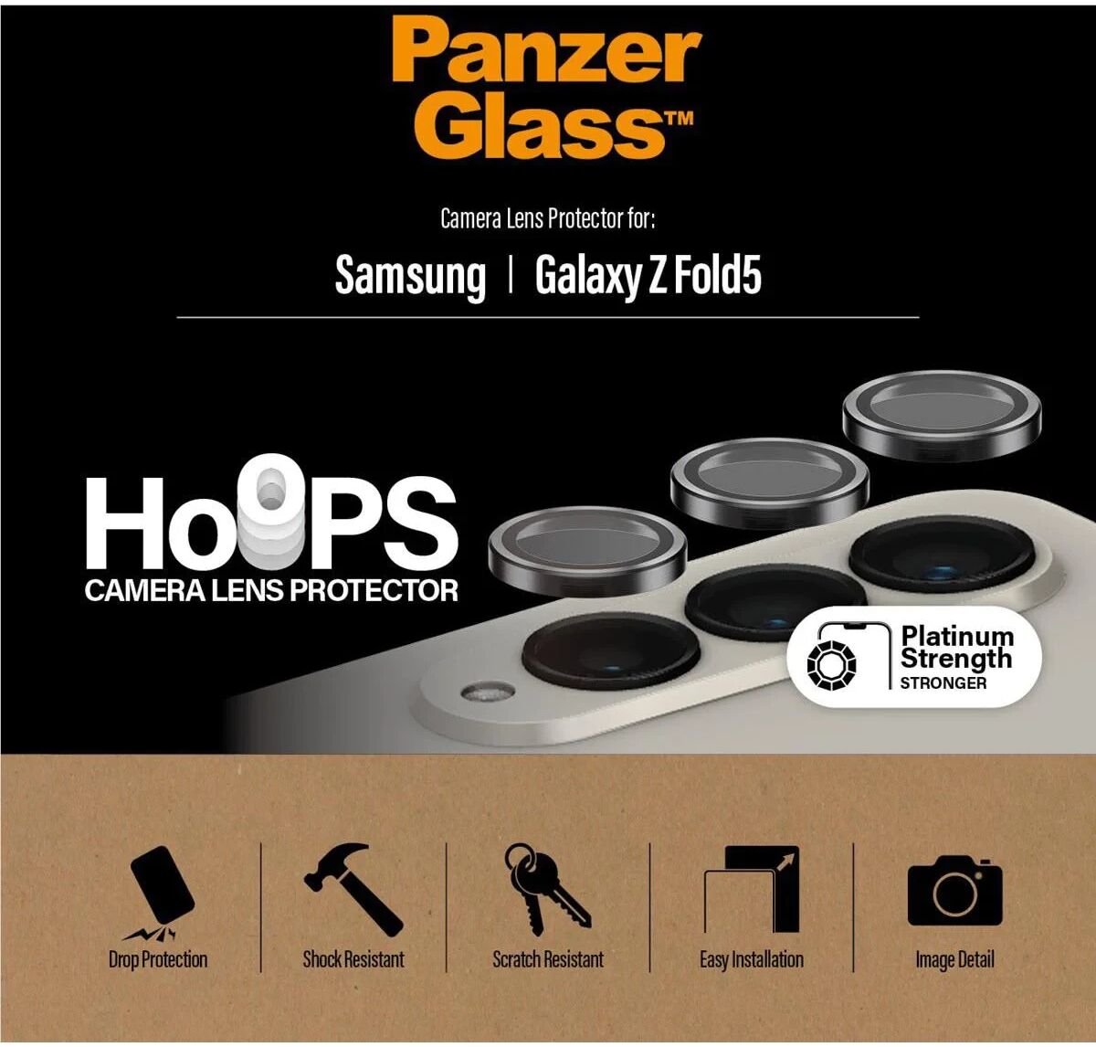 PanzerGlass Hoops Rings Samsung Galaxy Z Fold 5 Camera Lens Protector afbeelding 4