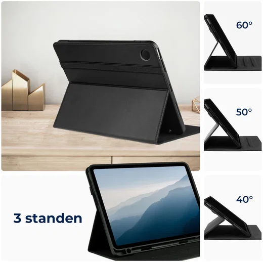 Rosso Element Samsung Galaxy Tab A9 Hoes Book Case Zwart afbeelding 4