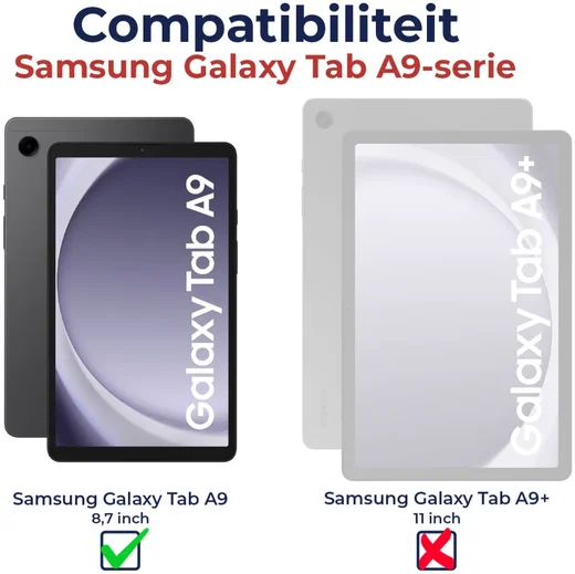 Rosso Element Samsung Galaxy Tab A9 Hoes Book Case Zwart afbeelding 2