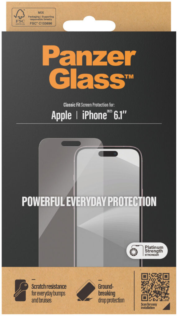 PanzerGlass Classic Fit Apple iPhone 15 Screen Protector Glas afbeelding 4