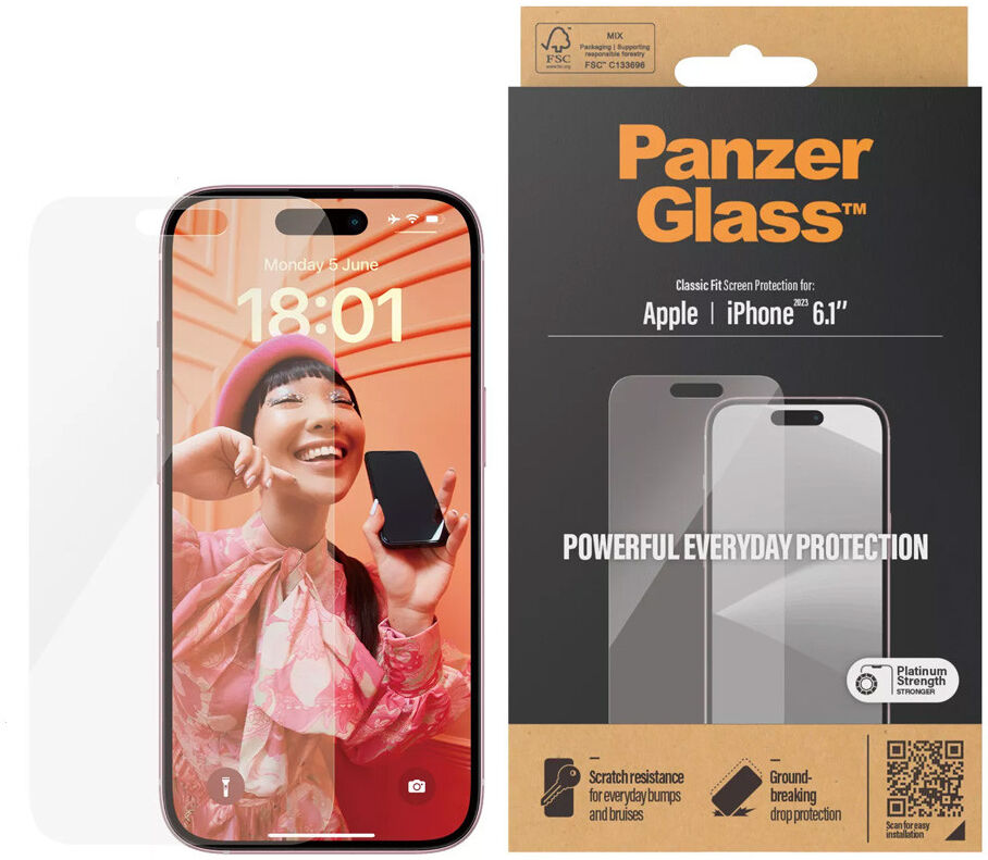 PanzerGlass Classic Fit Apple iPhone 15 Screen Protector Glas afbeelding 1