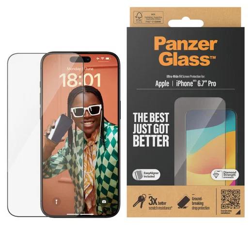 PanzerGlass Ultra-Wide iPhone 15 Pro Max Screen Protector EasyAligner afbeelding 2