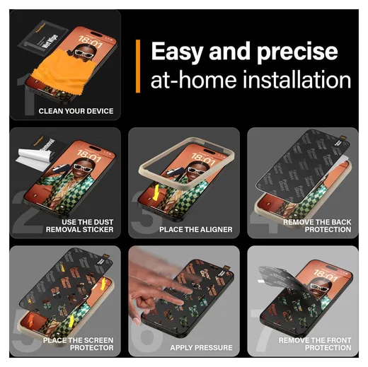 PanzerGlass Ultra-Wide iPhone 15 Pro Max Screen Protector EasyAligner afbeelding 4
