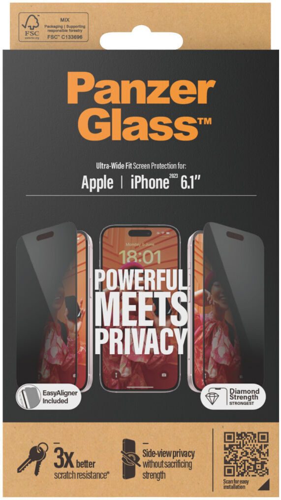 PanzerGlass Ultra-Wide Apple iPhone 15 Privacy Glass EasyAligner afbeelding 16