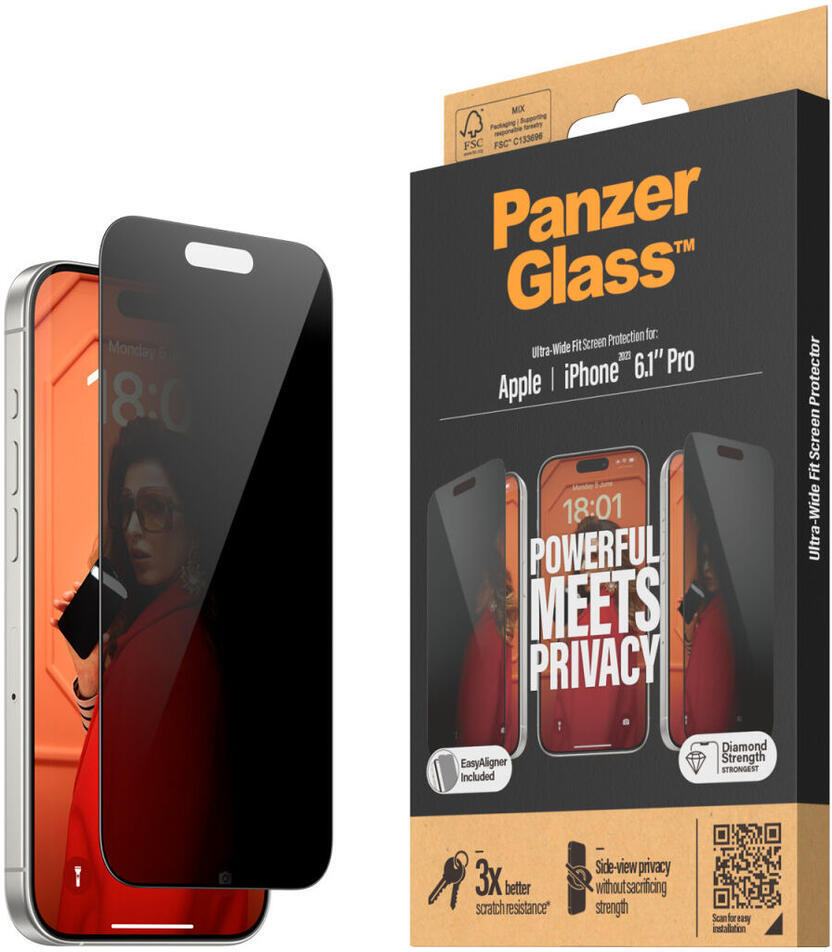PanzerGlass Ultra-Wide Apple iPhone 15 Pro Privacy Glass EasyAligner afbeelding 1