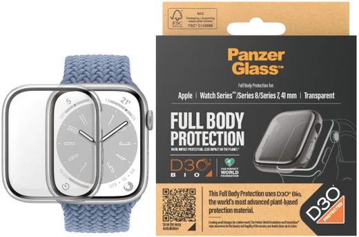 PanzerGlass Full Body D3O Apple Watch 7/8/9 41MM Hoesje Transparant afbeelding 1